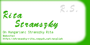 rita stranszky business card